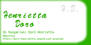 henrietta doro business card